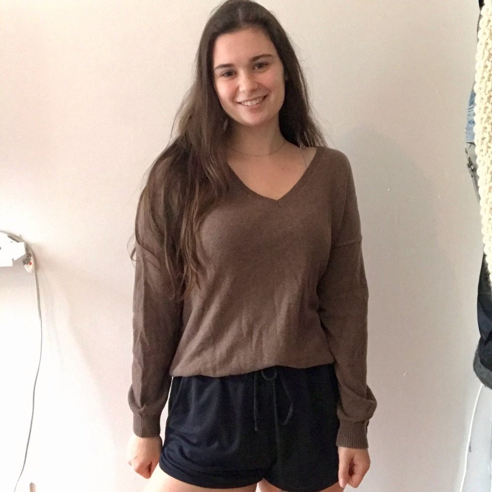 Brown V-Neck Sweater